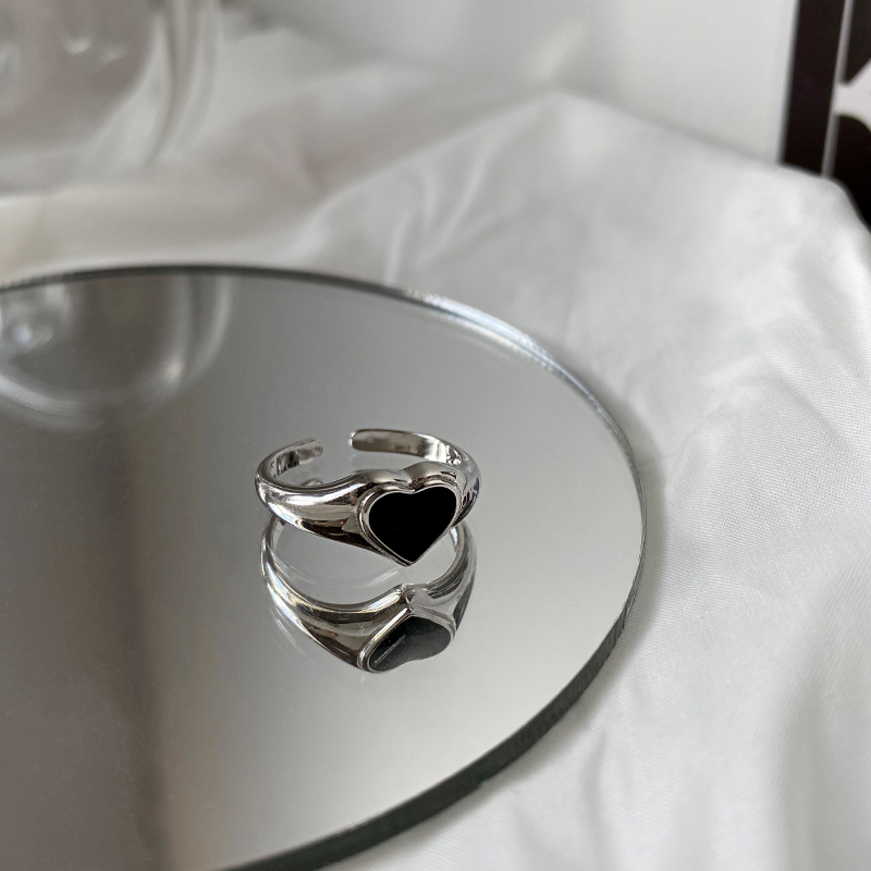 Nhẫn hở hình trái tim phong cách Hàn Quốc dễ phối đồ thời trang cho nam và nữ 23608