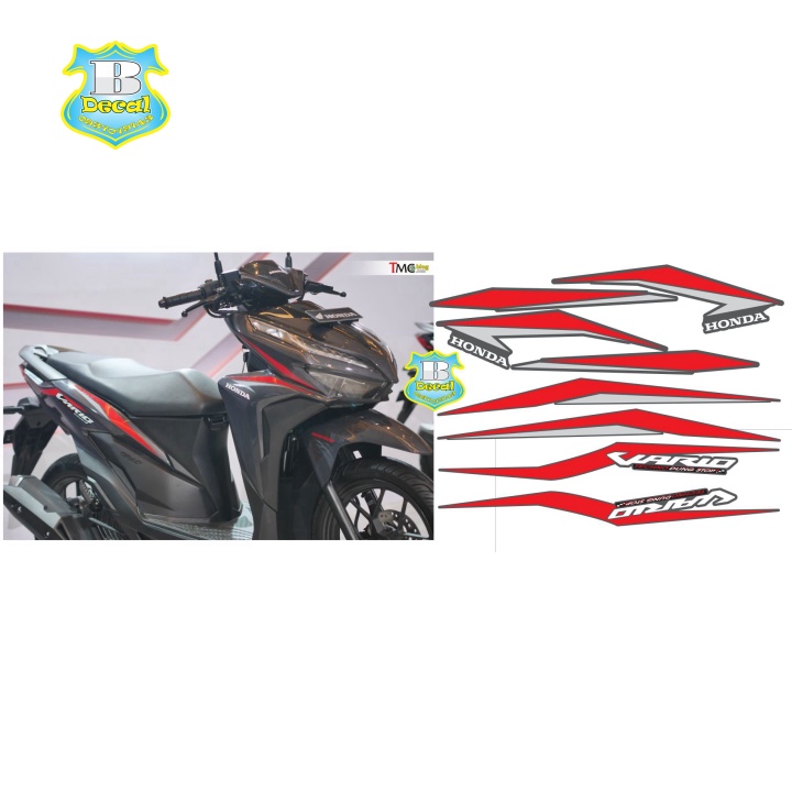 ( Quí khách vui lòng mang ra tiệm cho thợ dán ) Tem vario 150 2018 xám