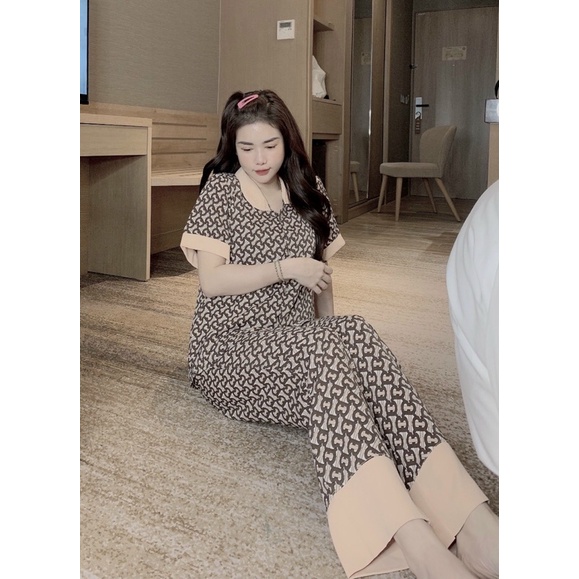 Đồ Bộ Pijama Nữ Lụa Mango Cao Cấp,Tay Ngắn Quần Dài,Chất Vải Mềm Mịn
