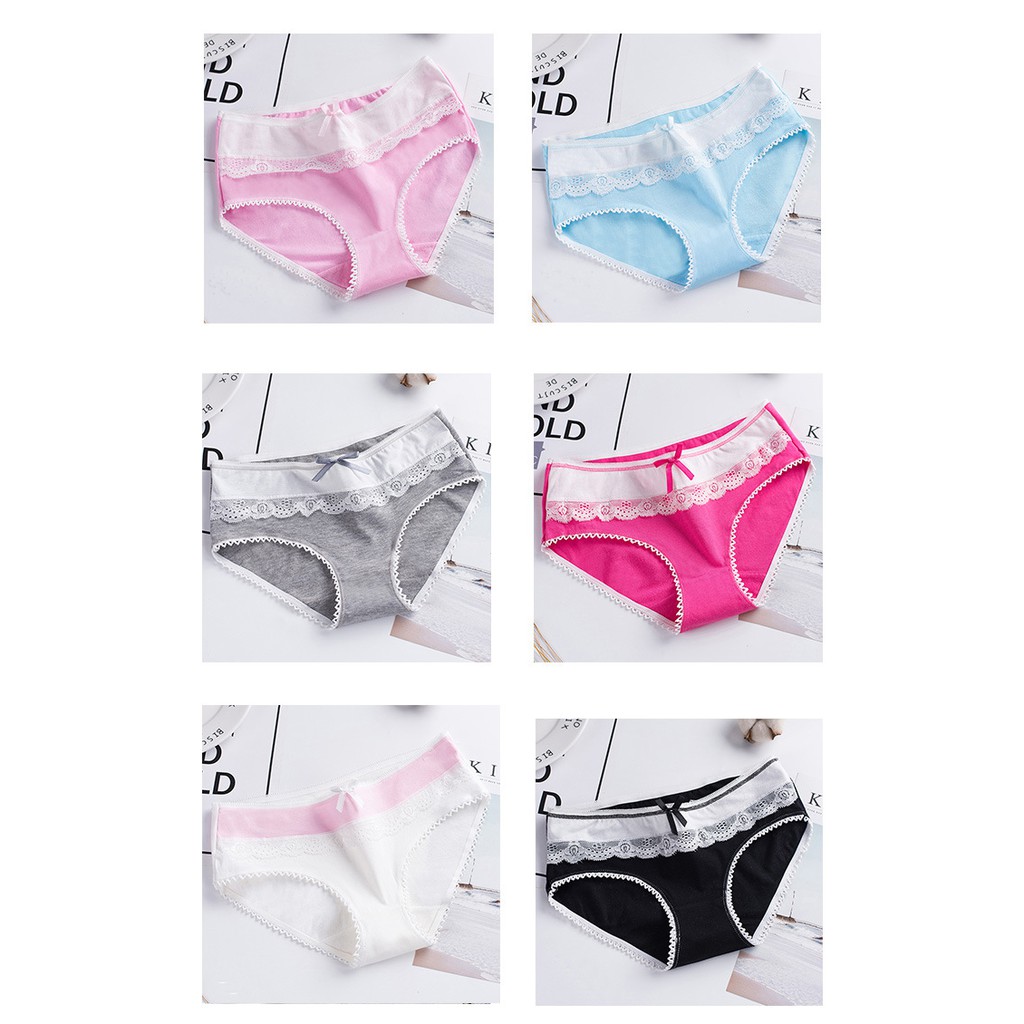 Quần lót nữ cotton viền ren thắt nơ xinh xắn CT-N10