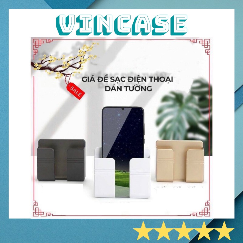 Kệ để điện thoại dán tường size to 9x10.5 cm - Hộp đựng đồ remote đa năng với miếng dán tường cao cấp-Vincase