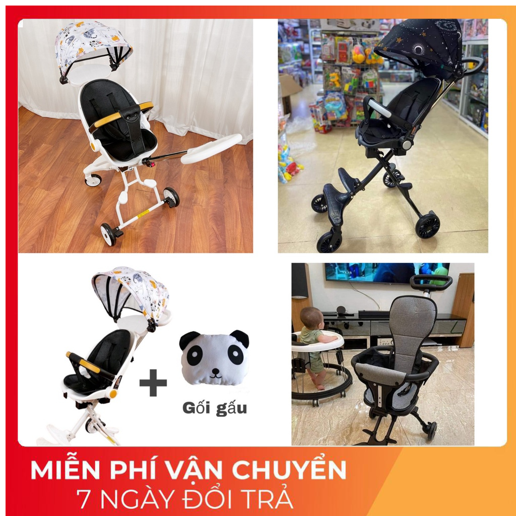 Xe Đẩy NGẢ SÂU 360 - MBaobaohao 520- 2 Chiều 4 Tư Thế Cho Bé. Xe Đẩy du lịch CÓ ĐỆM