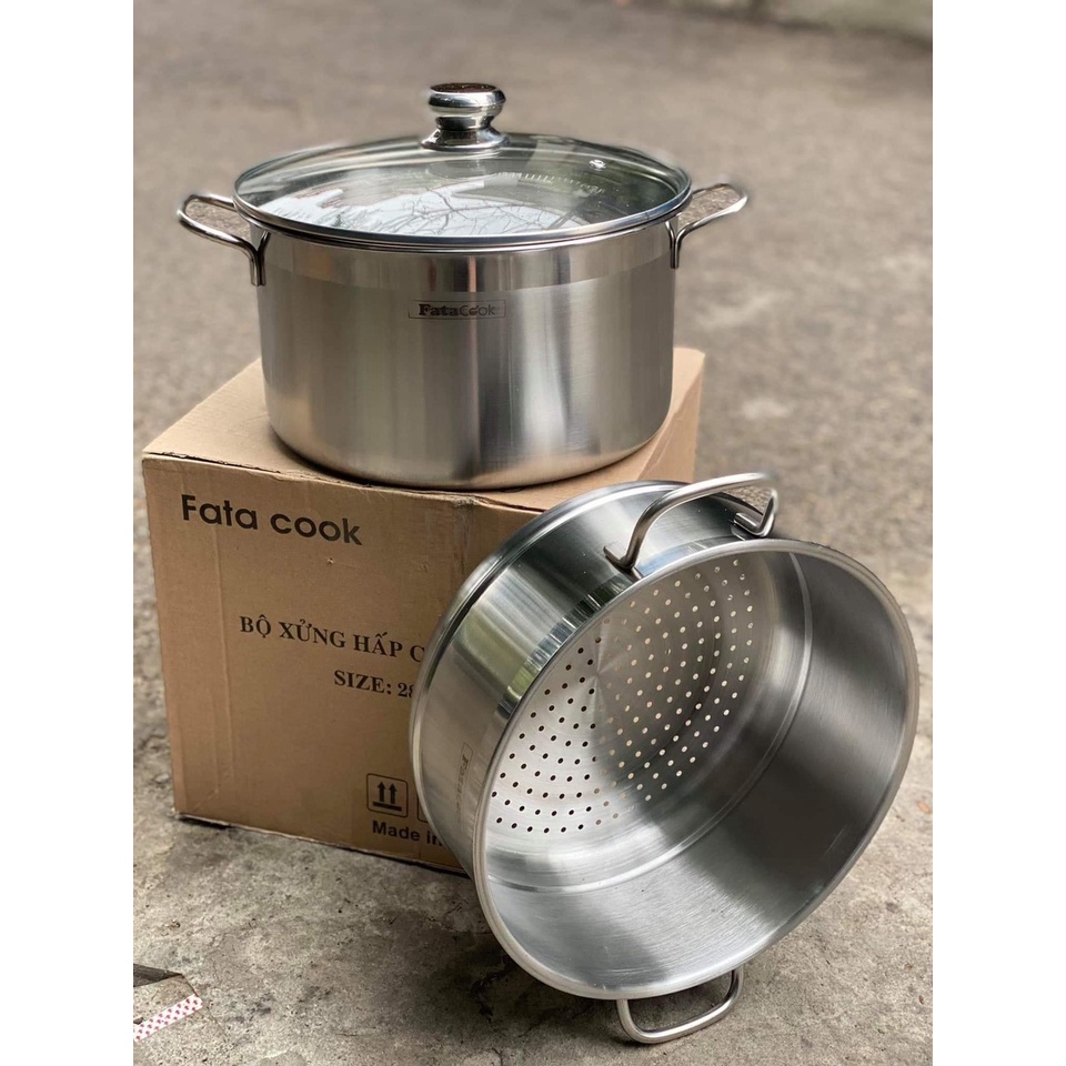 Nồi hấp xửng hấp 2 tầng inox 430 Fanta Cook đa năng Cao Cấp size 28CM (khosithuanthanh)