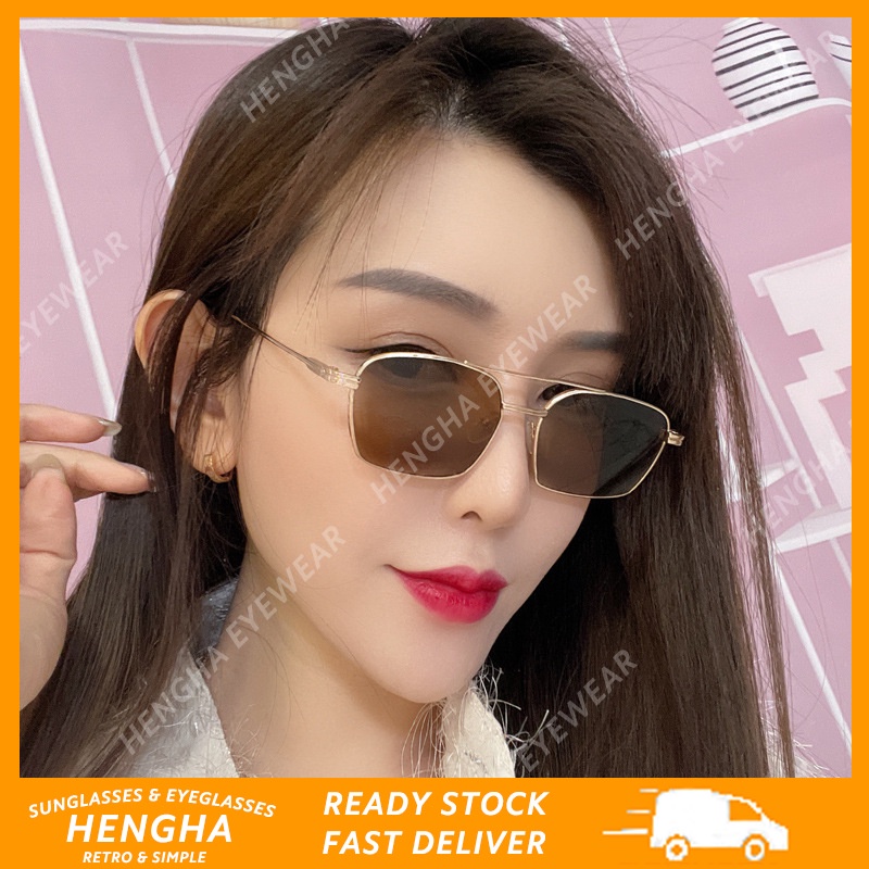 Kính Mát Gọng Vuông Kim Loại Đơn Giản Thời Trang Hàn Quốc