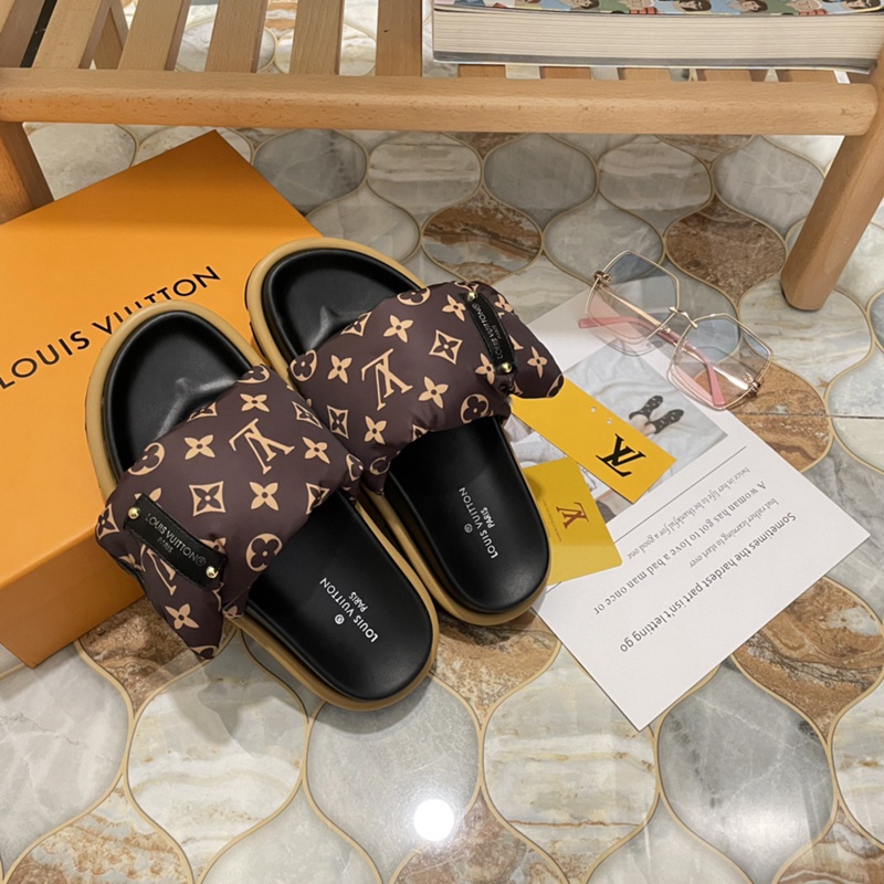 Dép Louis Vuitton 2022 Quai Dán In Logo LV Bản Giới Hạn Thời Trang Thoải Mái Dễ Phối Đồ