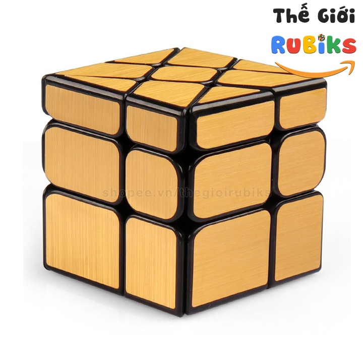 Rubik Gương Windmill Mirror 3x3 Cube Gold Vàng Magic Rubic Biến Thể.