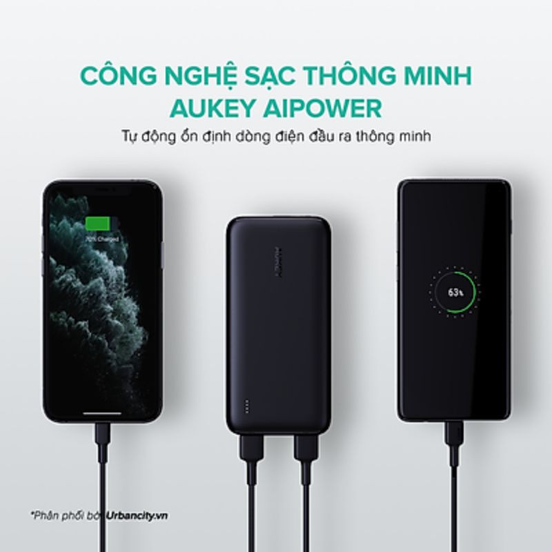 [CHÍNH HÃNG] Sạc dự phòng Aukey N73 10000mah - lõi pin Tesla