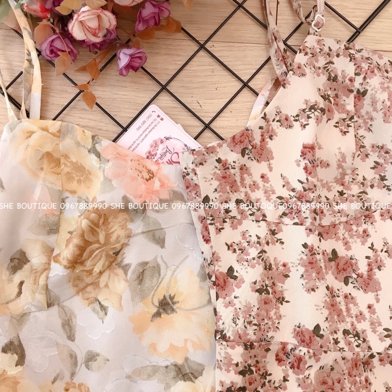 Váy 2s hoa bo thân eo