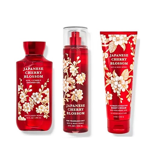 Bộ sản phẩm Bath&BodyWorks Japanese Cherry (mùi hoa anh đào) New 2022