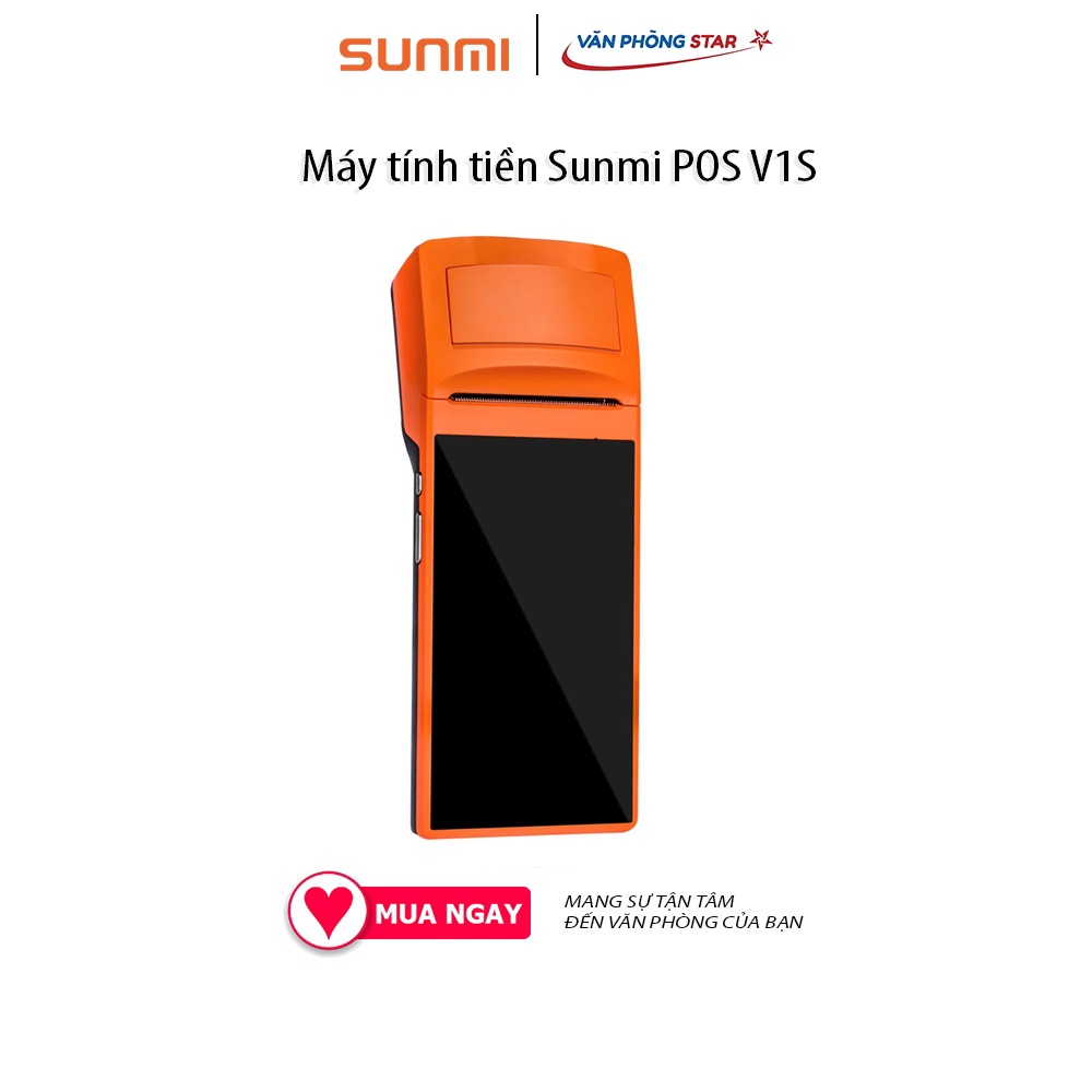 Máy tính tiền Sunmi POS V1S (W5920) Tích hợp máy in hóa đơn - Chức năng quét mã vạch - Tích hợp máy in nhiệt 58mm
