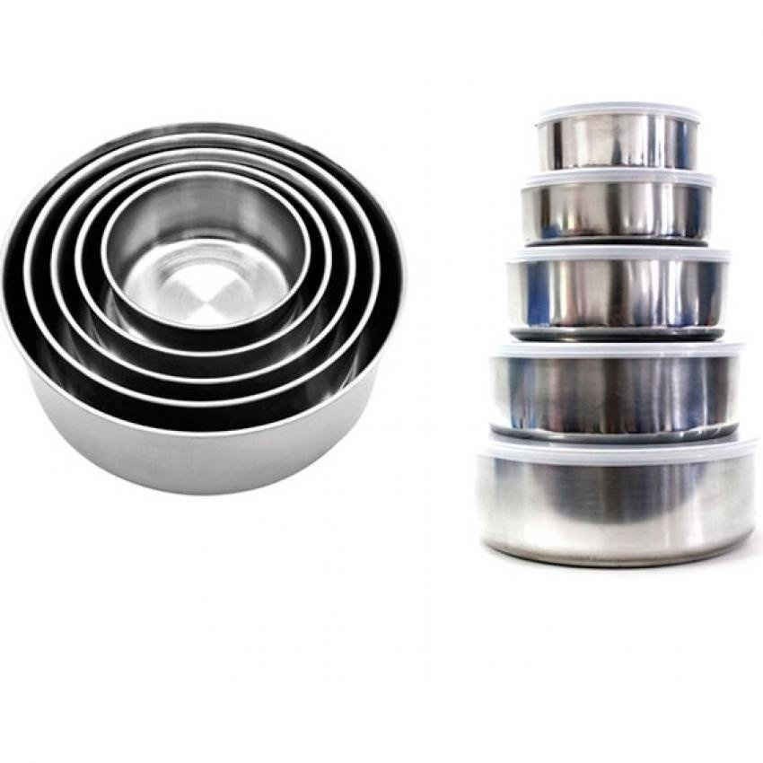 Bộ 5 hộp bảo quản thực phẩm tủ lạnh, hộp đựng thức ăn lạnh inox dễ dàng sử dụng
