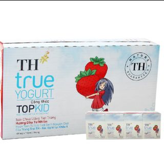 Thùng Sữa TH True YoGurt TopKid Hương Dâu 48 Hộp 110ml