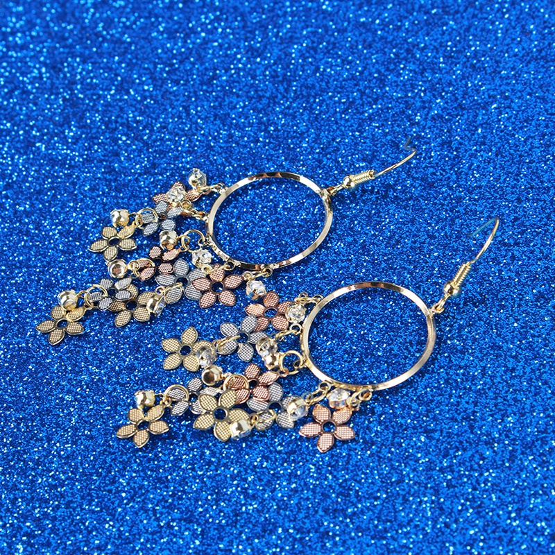 Đôi Bông Tai Dáng Rơi Họa Tiết Hoa Thời Trang Cho Nữ