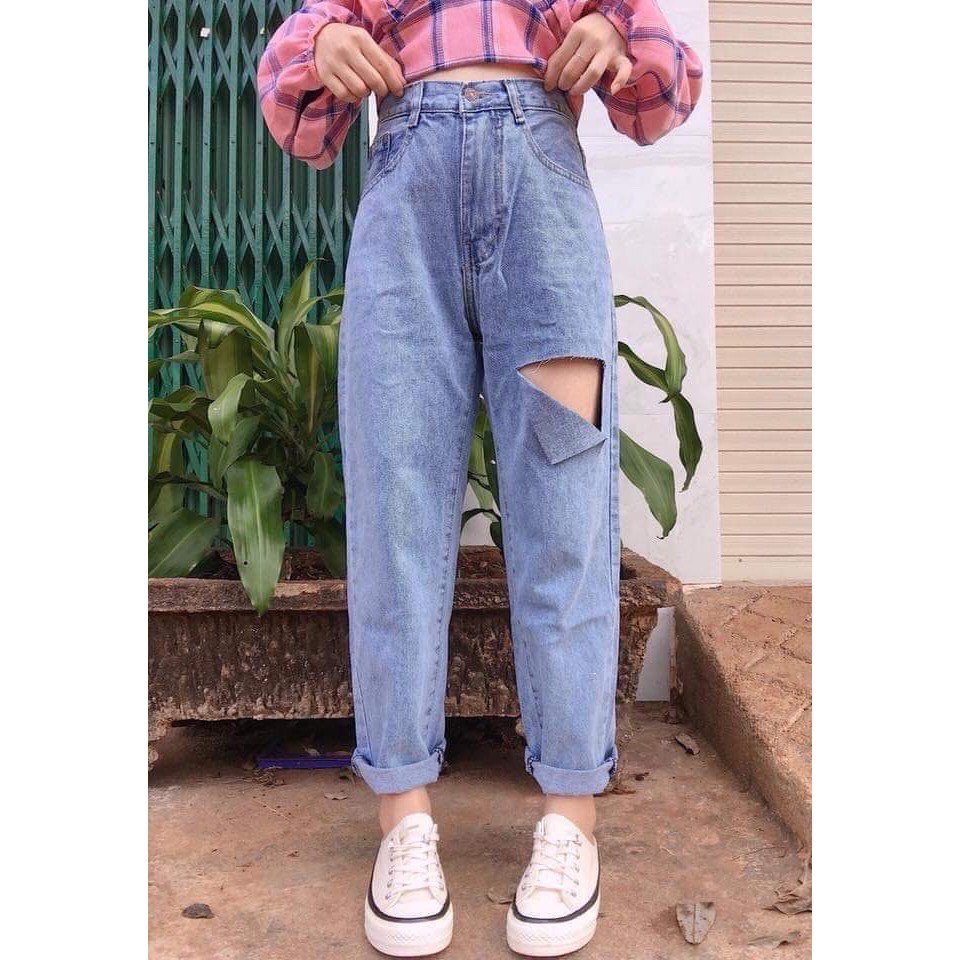 Quần Baggy jean nữ rách siêu hot SGM cao cấp