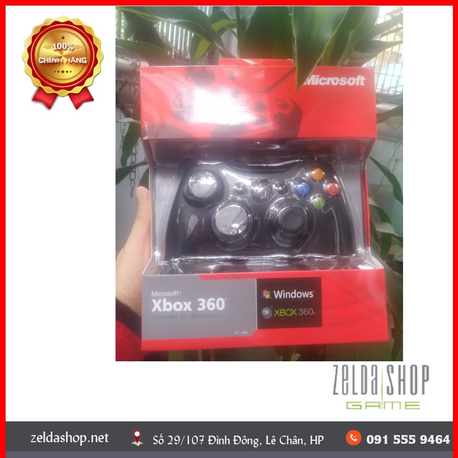 Tay cầm Chơi Game Xbox 360 Full box Có Rung - Tay Cầm Có Dây Dùng Cho PC, Laptop