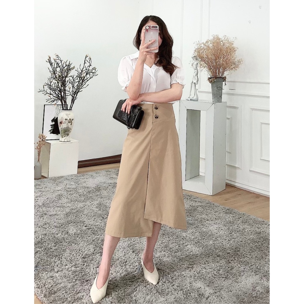 Chân váy dài vạt chéo, phong cách tiểu thư cá tính thương hiệu TK FASHION - CVK469