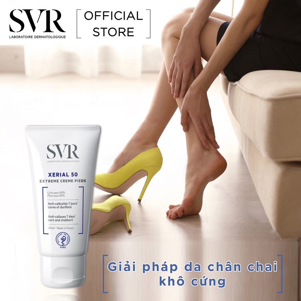 Kem dưỡng da làm giảm vết chai ở bàn chân, bàn tay và khuỷu tay SVR XERIAL 50 Extreme Creme Pieds 50ml