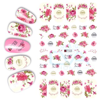 Miếng Dán Móng Tay 3D Nail Sticker Tráng Trí Hoạ Tiết Bông Hoa F163