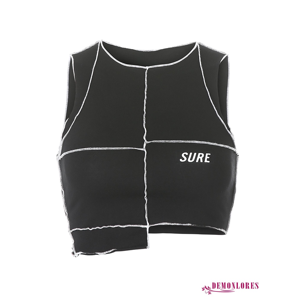 Áo Croptop Lửng Không Tay Họa Tiết Sọc Ngang Thời Trang Nữ Quyến Rũ