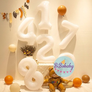 Bóng số màu trắng 32inch trang trí sinh nhật