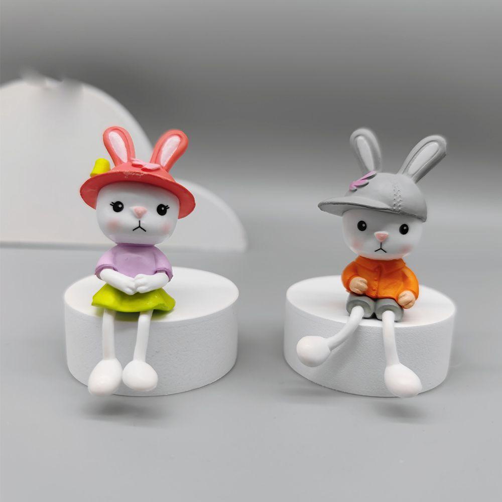 Bộ 4 Tượng Thỏ Chân Dài Dễ Thương Dùng Trang Trí Vườn