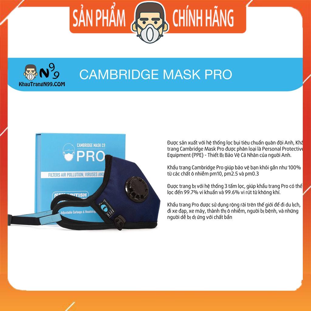 Khẩu trang Cambridge Mask PRO N99 Cao cấp Chống bụi siêu mịn PM2.5 Ô nhiễm không khí Đẹp Thời trang