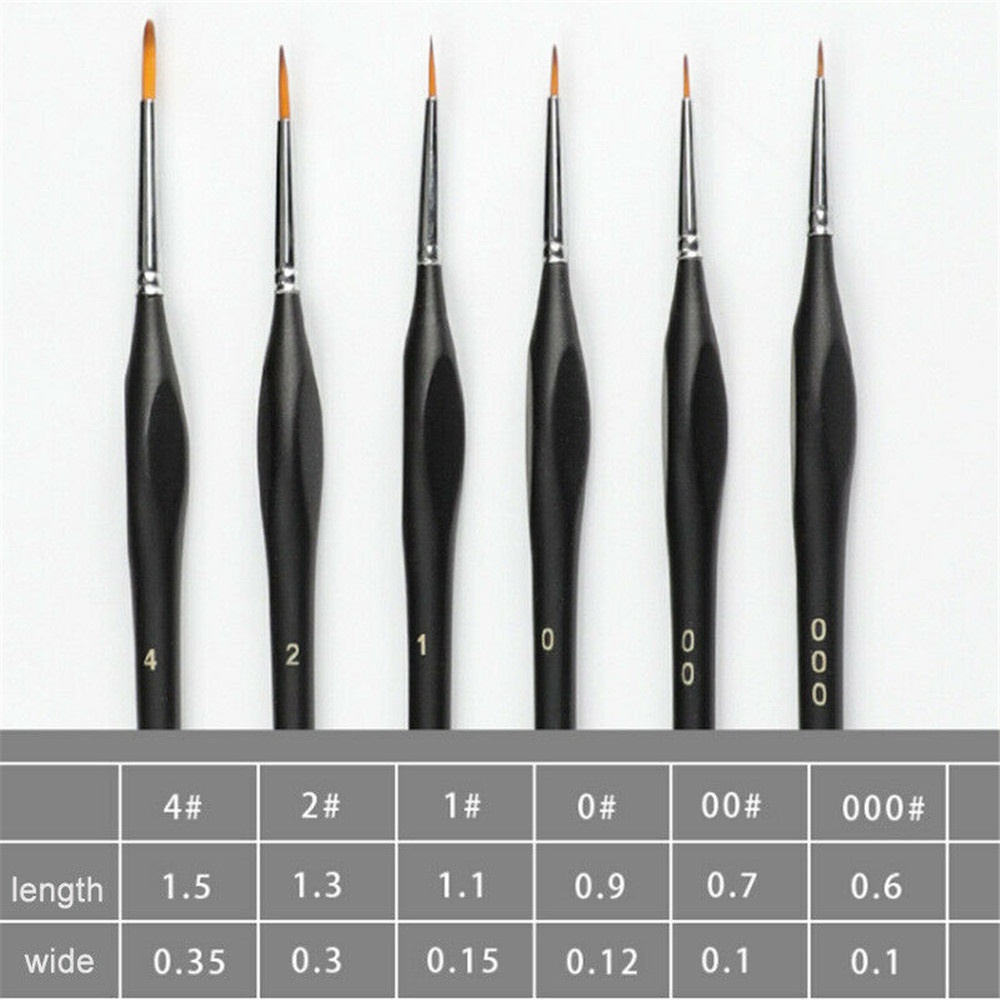 Cod Qipin 6pcs Extra Fine Detail Paint Brushes Art Miniatures Model Maker Drawing Supply Tool Set