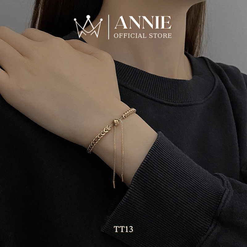 [KHÔNG ĐEN GỈ] Vòng tay lắc tay thép Titan kiểu dáng xinh xắn trẻ trung tinh tế - Annie 1396