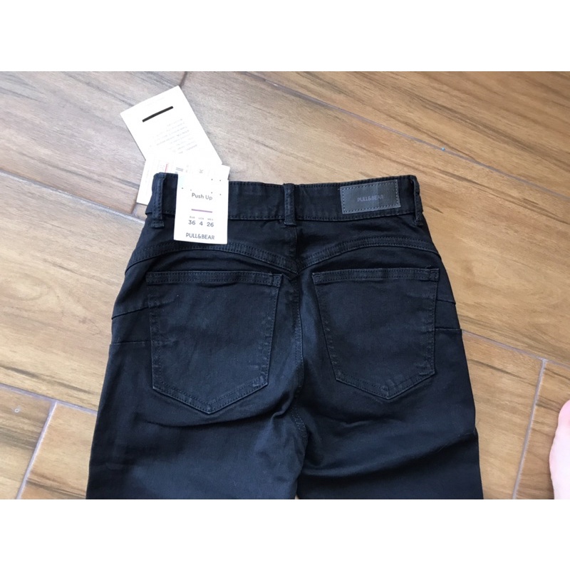 Quần jean đen skinny nữ push up jean P.u.ll Bear dài 96cm-hàng xuất  xịn