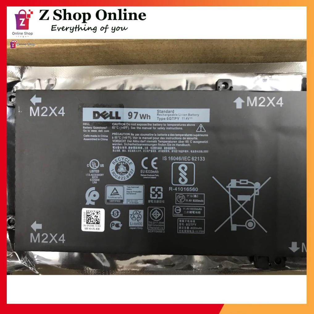 💖 Pin (Battery) Zin Xịn (97Wh) Dell Xps 15 9550 9560 5510 5520 6GTPY Original