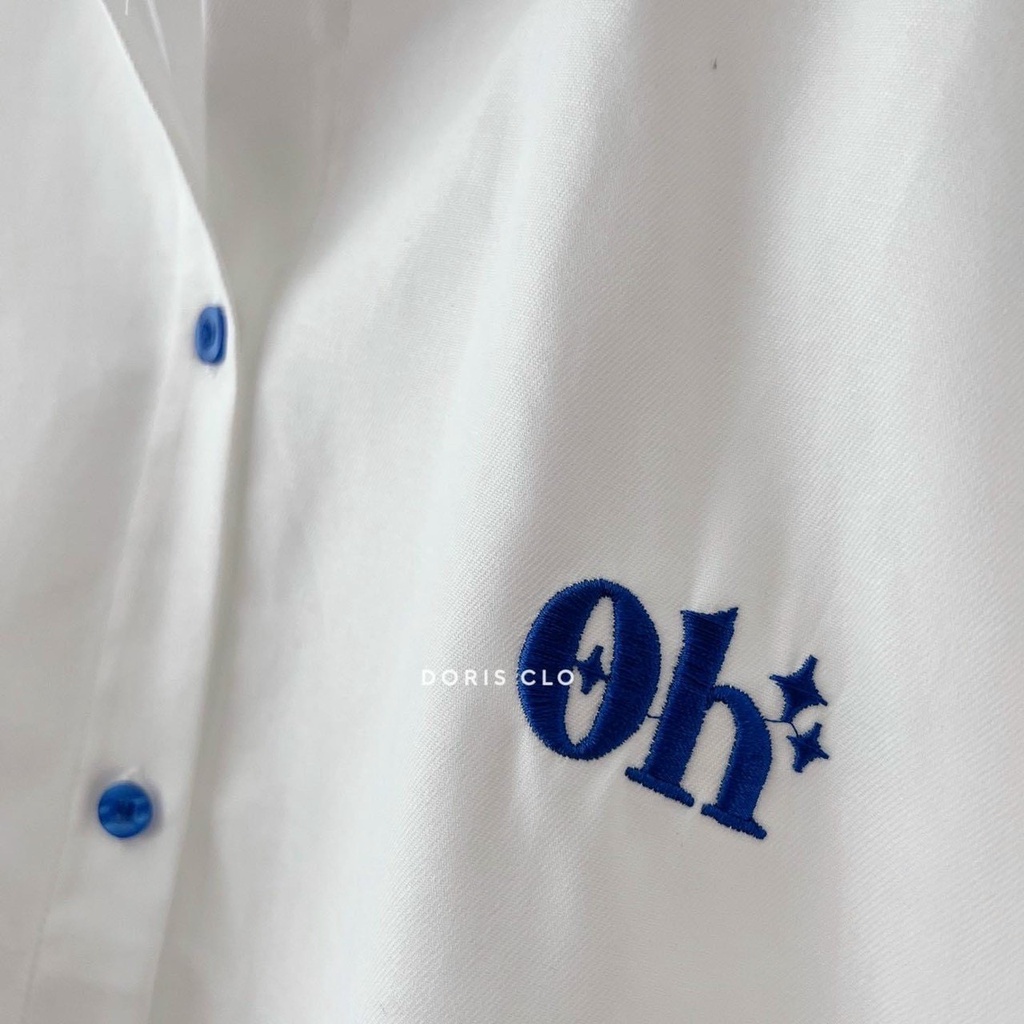ÁO SƠ MI NAM NỮ KIỂU OH THÊU LOGO TRẺ TRUNG NĂNG ĐÔNG HOTTRENDTP