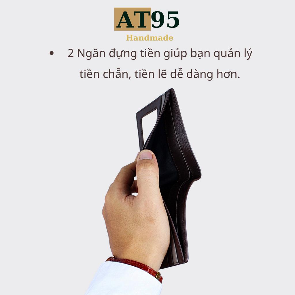 Ví ngang nam Richie da bò saffiano cao cấp thương hiệu AT95 HANDMADE