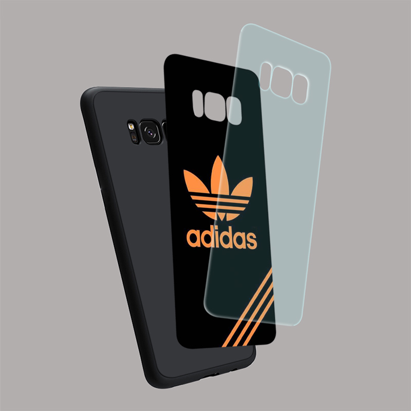 Ốp lưng kính cường lực hình logo Adidas cho Samsung Note 8 9 10 S7 Edge S8 S9 S10 S20 Ultra Lite Plus