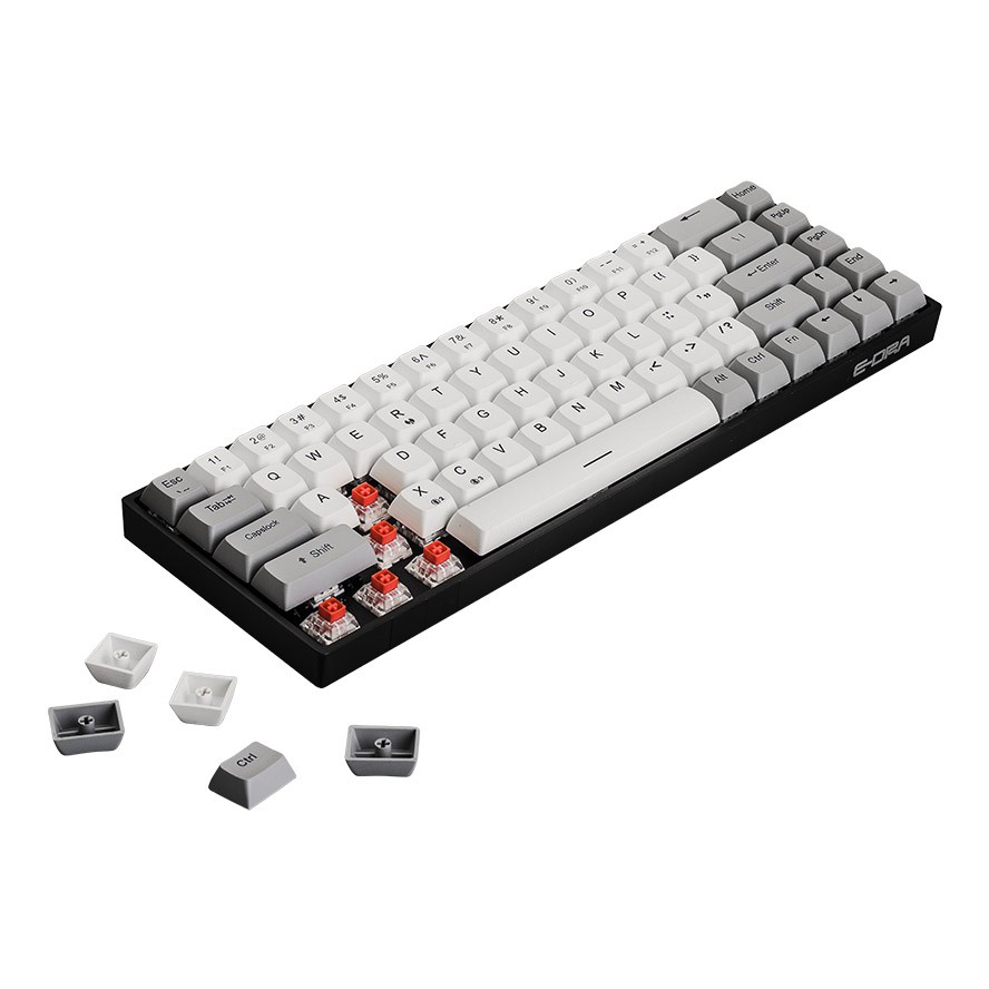 Bàn Phím Cơ Bluetooth E-Dra EK368W - BH 24T CHÍNH HÃNG toàn quốc - Tặng kèm Keycap + 05 switch + Key switch + Edra EK368