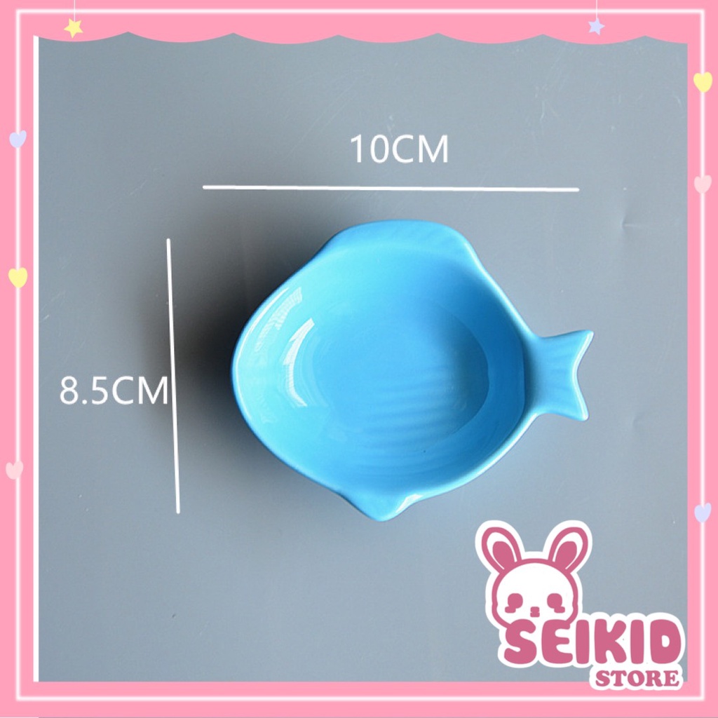 Bát sứ ăn dặm, đựng gia vị xinh xắn hình con cá đủ màu Seikid Store 50ml