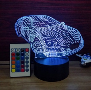 Đèn led 3d để bàn RGB có remote đk từ xa