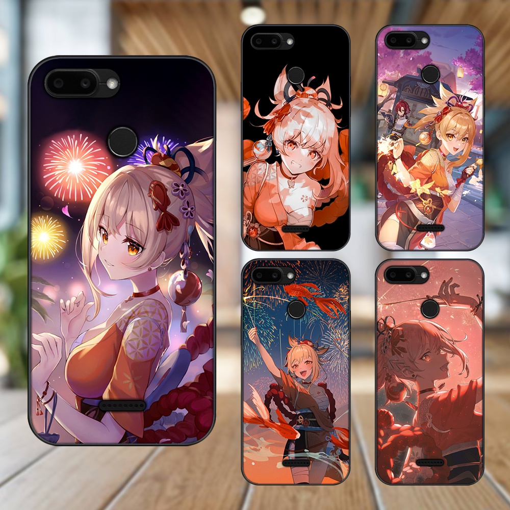 Ốp lưng Xiaomi Redmi 6 viền đen in hình Yoimiya Genshin Impact