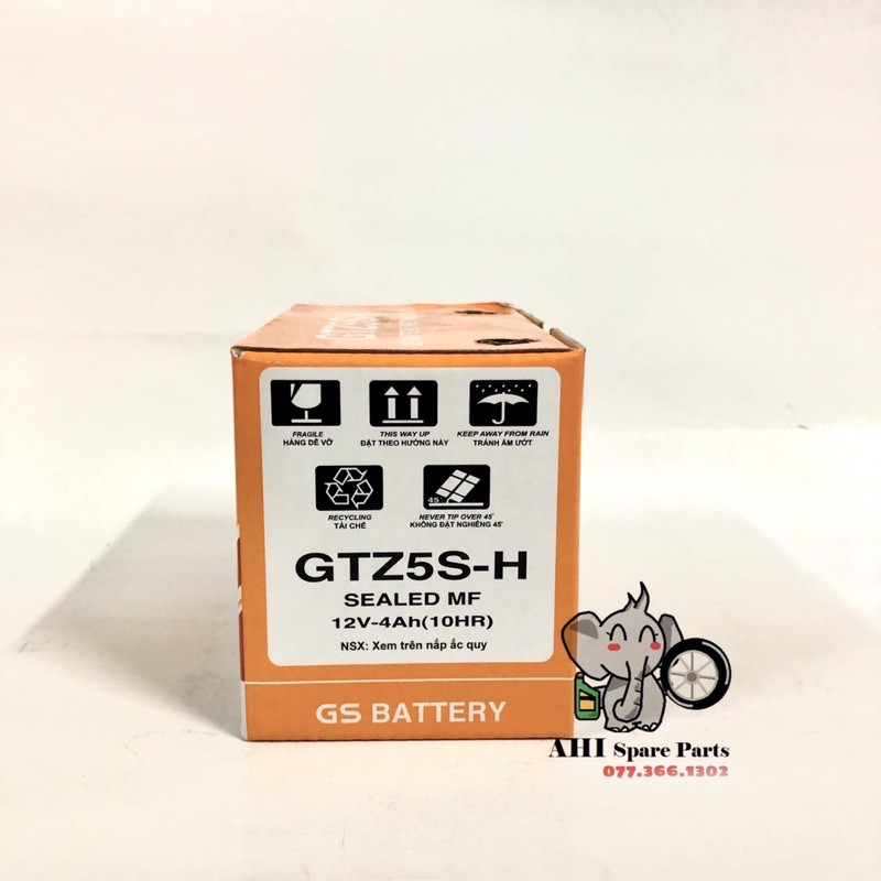 Bình ẮC QUY KHÔ GS 12V - 4Ah GTZ5S-H