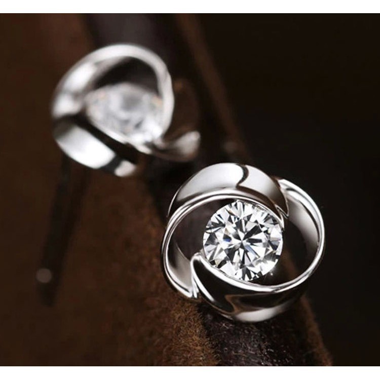 Bông tai bạc 925 đính đá sang trọng