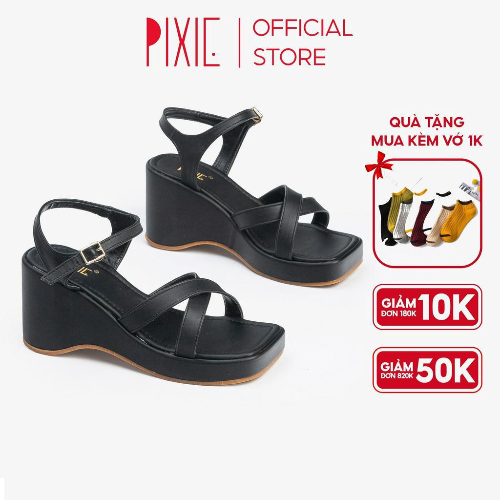 Giày Sandal Nữ Đế Xuồng 7cm Quai Chéo X971