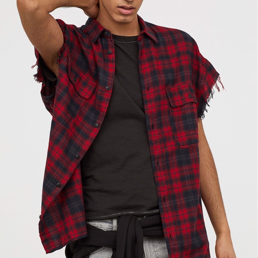 Áo sơ mi caro - flannel tay ngắn (cộc tay) secondhand (2hand)- [𝐅𝐑𝐄𝐄 𝐒𝐇𝐈𝐏] - vintage, cổ điển