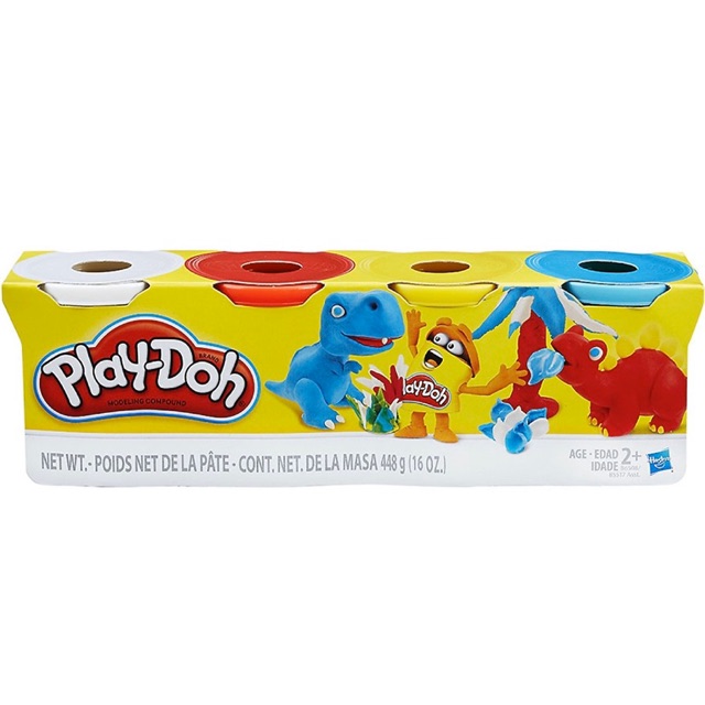 Combo 4 hũ đất nặn lớn Playdoh 448g