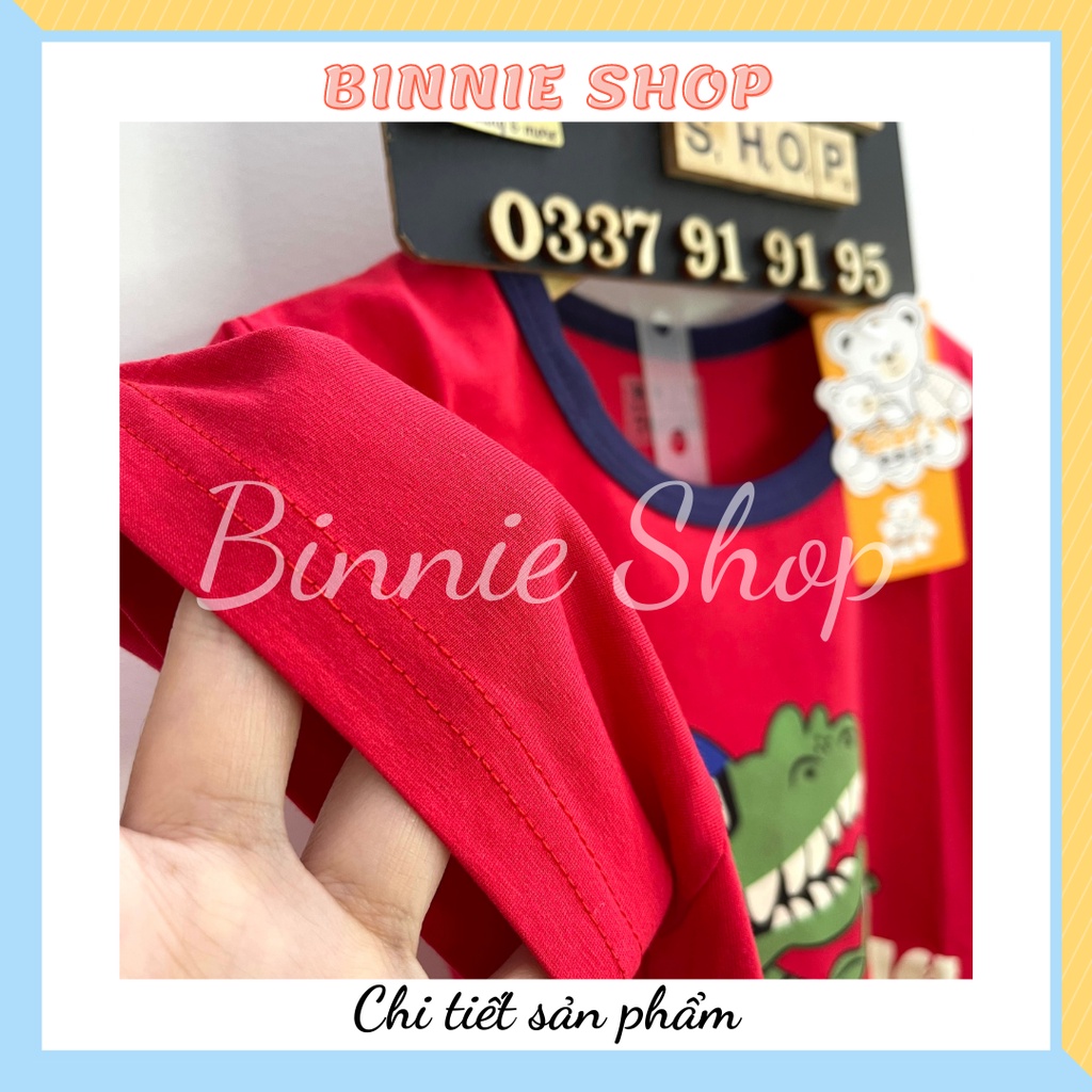 Đồ bộ tay ngắn BINNIE SHOP Đồ bộ mùa hè bé trai từ 7-15kg (0-3 tuổi) chất vải cotton quảng châu xuất hàn KaiKai KTN2