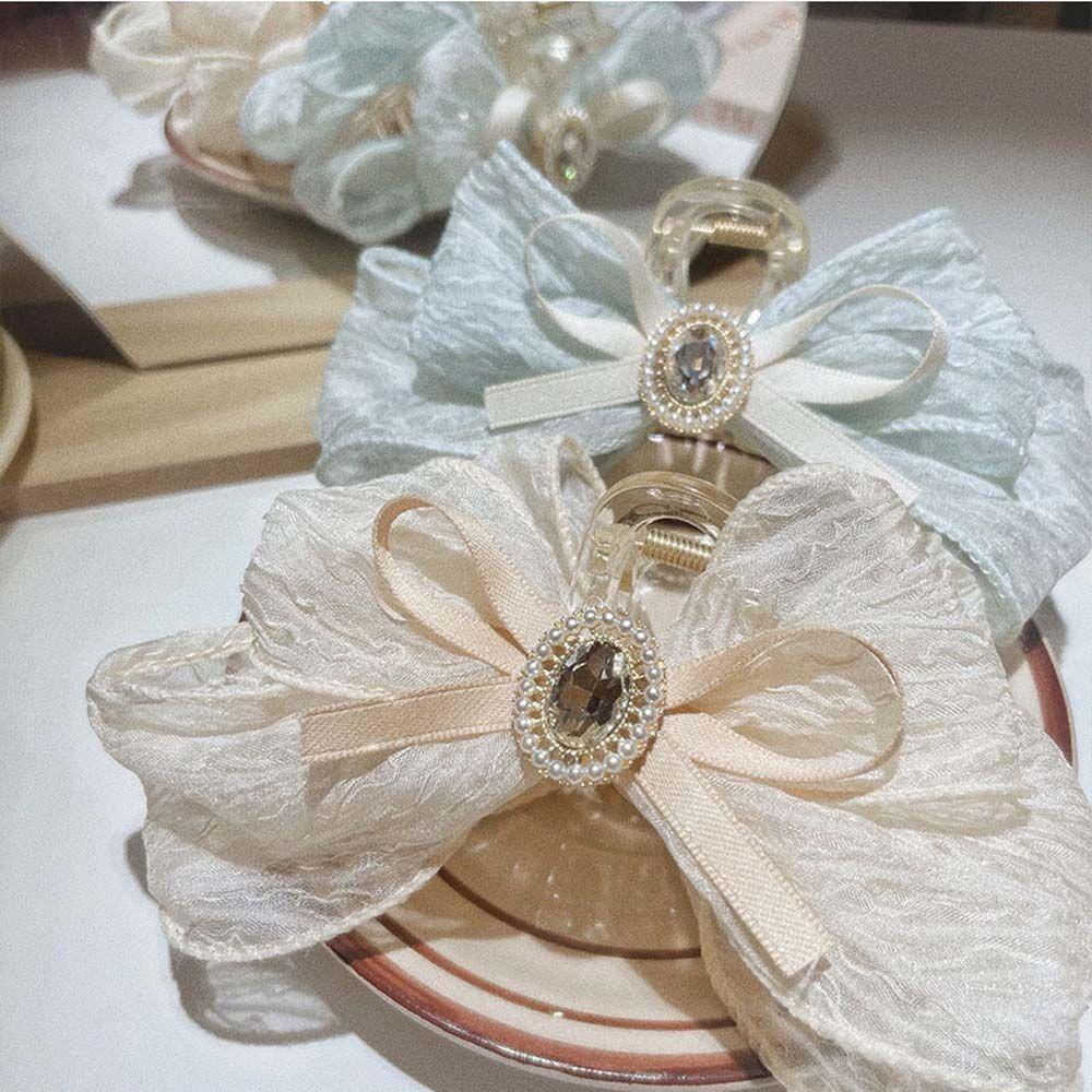 Kẹp Tóc Hình Nơ Phối Lưới Thời Trang Hàn Quốc Cho Nữ