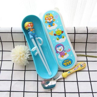 Set tập ăn 2 món Edison hình Pororo có hộp đựng