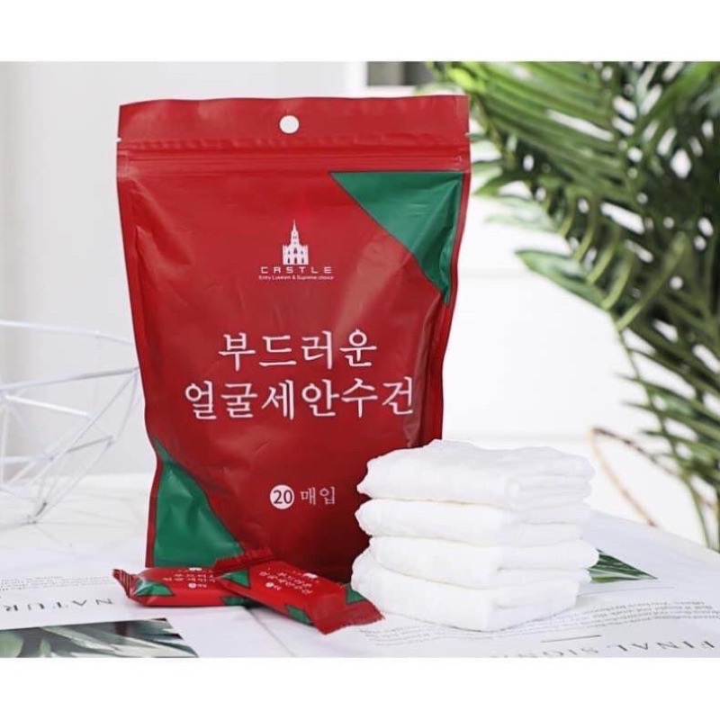 Khăn nén rửa mặt hình viên kẹo cao cấp, Khăn giấy nén đa năng 1 gói 20 chiếc mang đi du lịch tiện lợi