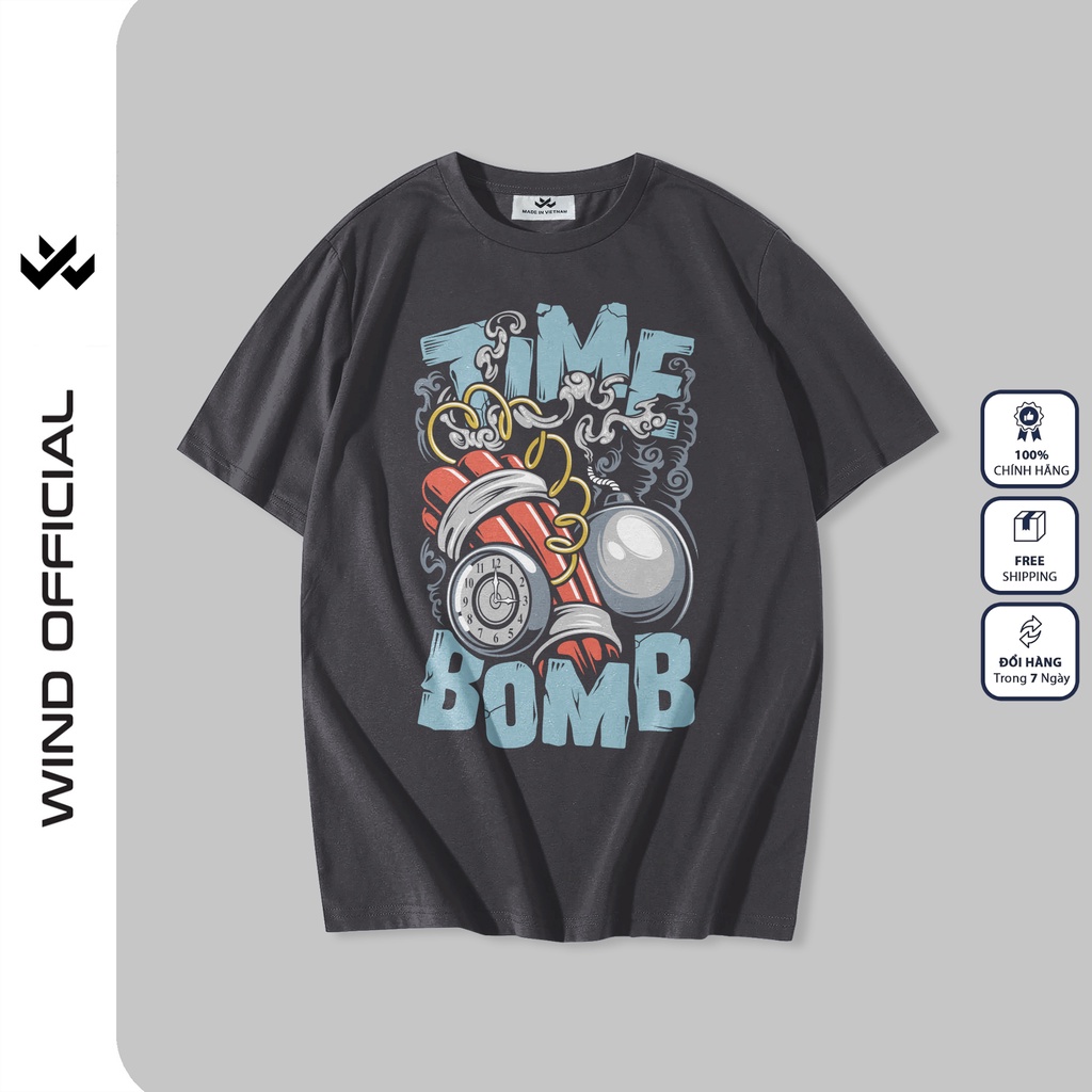 Áo thun tay lỡ unisex WIND phông form rộng BOMB thời trang nam nữ oversize ulzzang