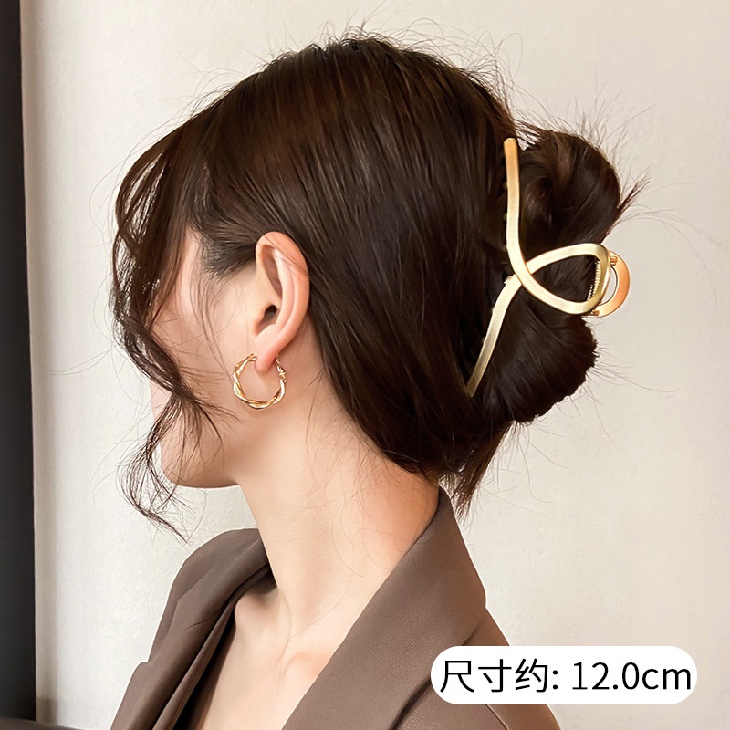 Kẹp tóc càng cua kim loại thiết kế kiểu xương cá phong cách Hàn Quốc độc đáo thời trang