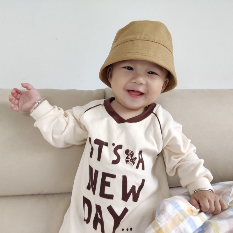 Áo Liền Quần Bằng Cotton Thời Trang Xuân Thu Cho Trẻ Em 0-18 Tháng Tuổi