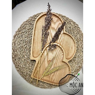 Khay gỗ hình trái tim đôi MỘC AN Decor